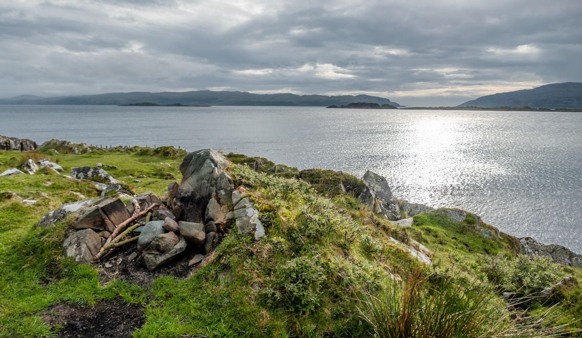 Craignish point at the rotten pier, with the Sound of Jura in the background. Photo: Getty