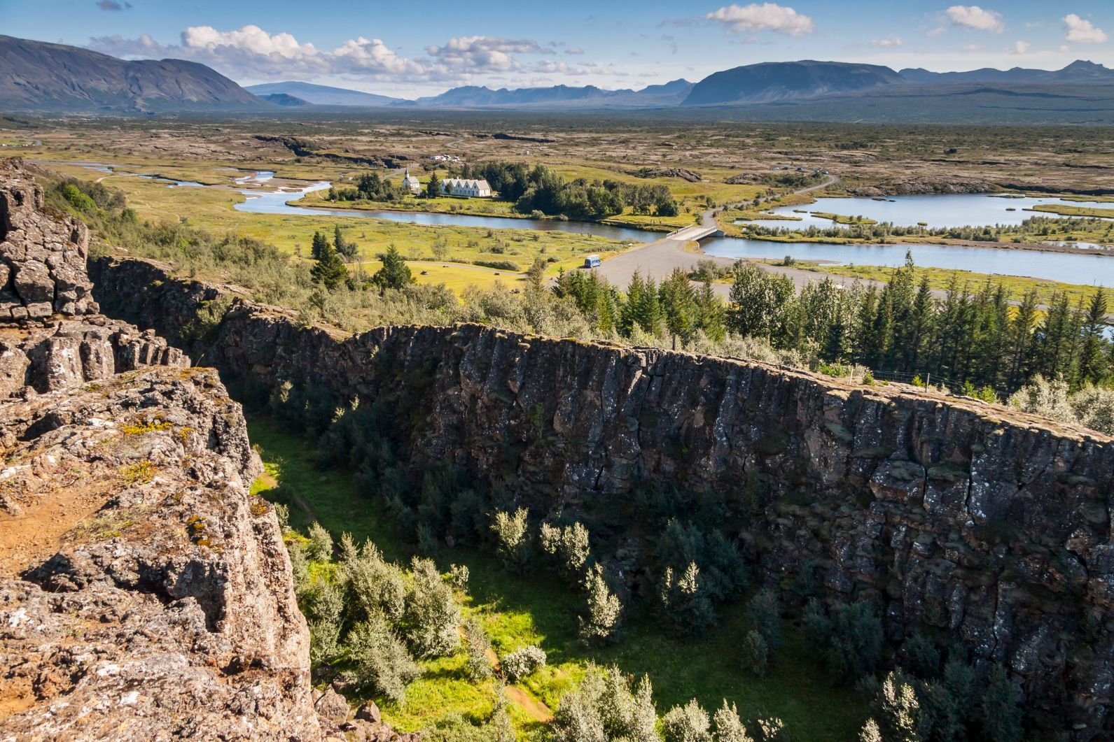 The remarkable Thingvellir valley in Iceland and the seam between the Eurasian and North American tectonic plates