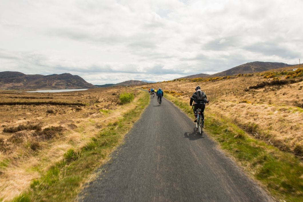 Cyclists on the Wild Atlantic Way in Ireland