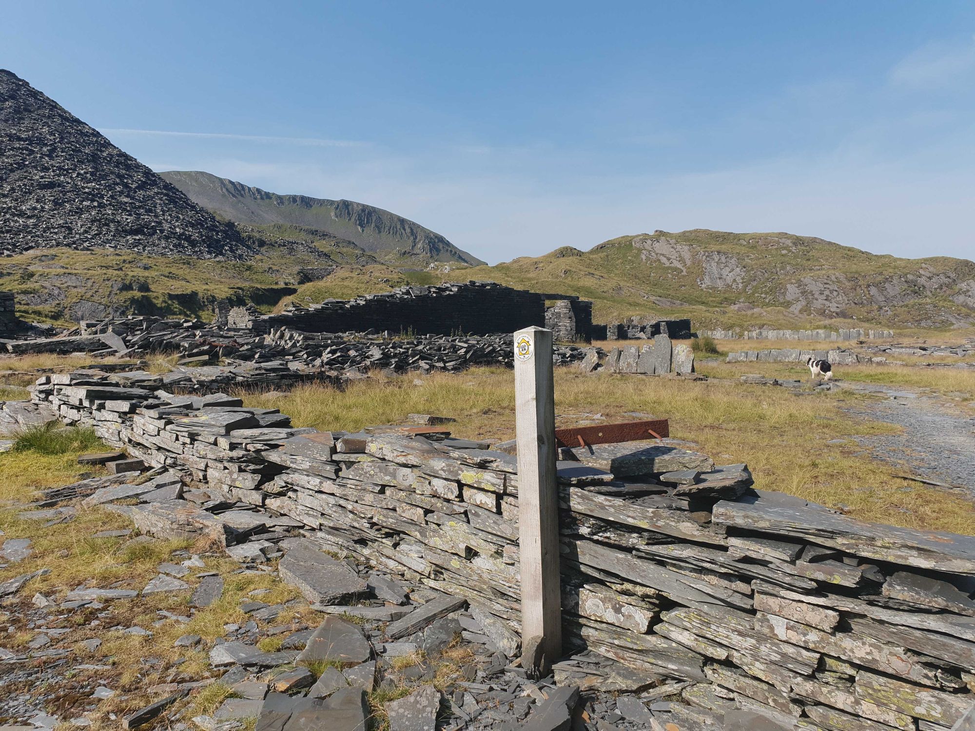 On the path of the Snowdonia Slate Trail through a disused quarry