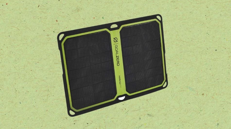A Goal Zero Nomad 10 Solar Panel (which has a 10 watt power)