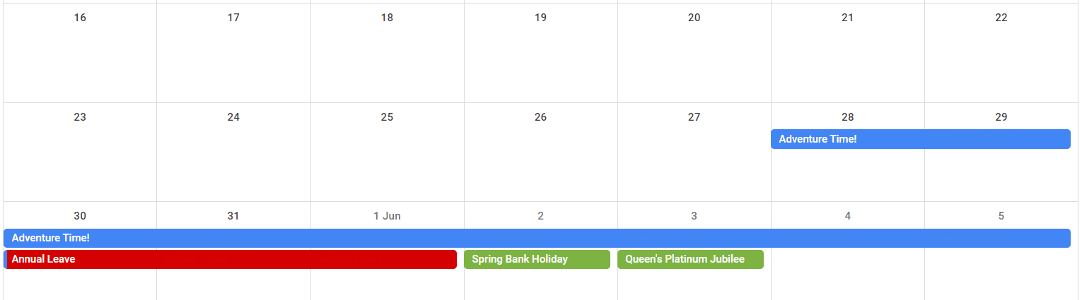Annual Leave Hack 2022 June