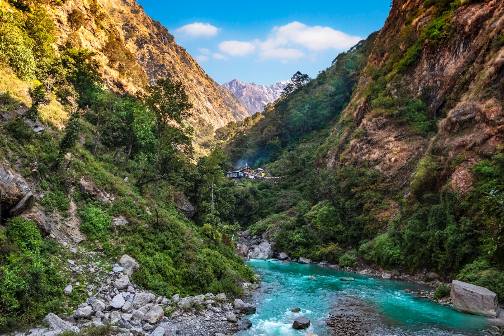 The beautiful Langtang River, which runs through the valley. 