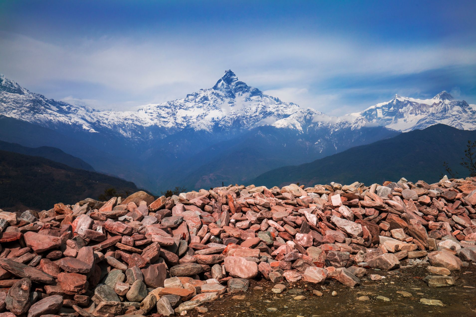 A beautiful evening view from the Dhampus trek in Nepal.
