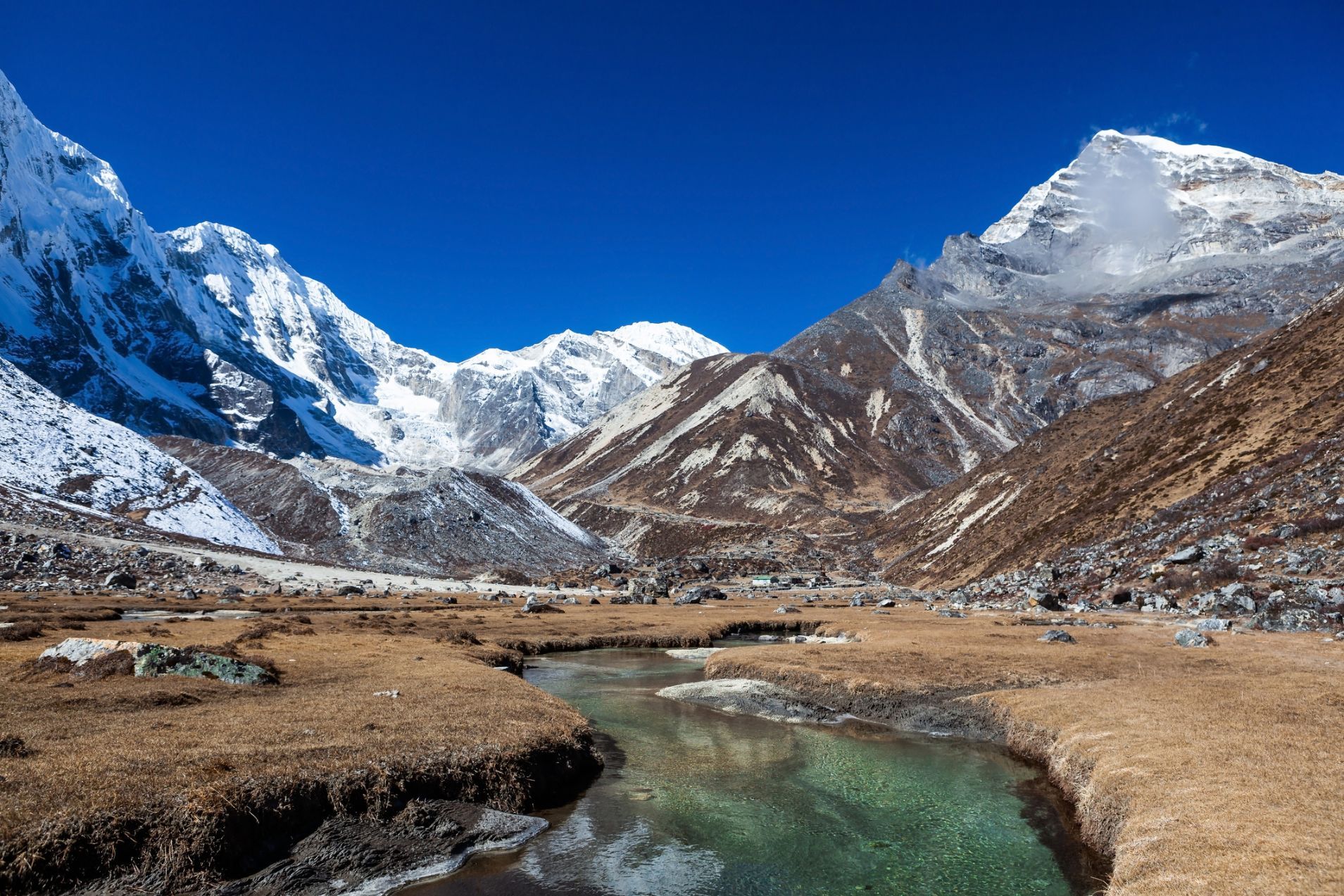 A beautiful Himalayan valley on the way to Tashi Lapcha pass. Taken in Khumbe valley on the Everest Base Camp line. 