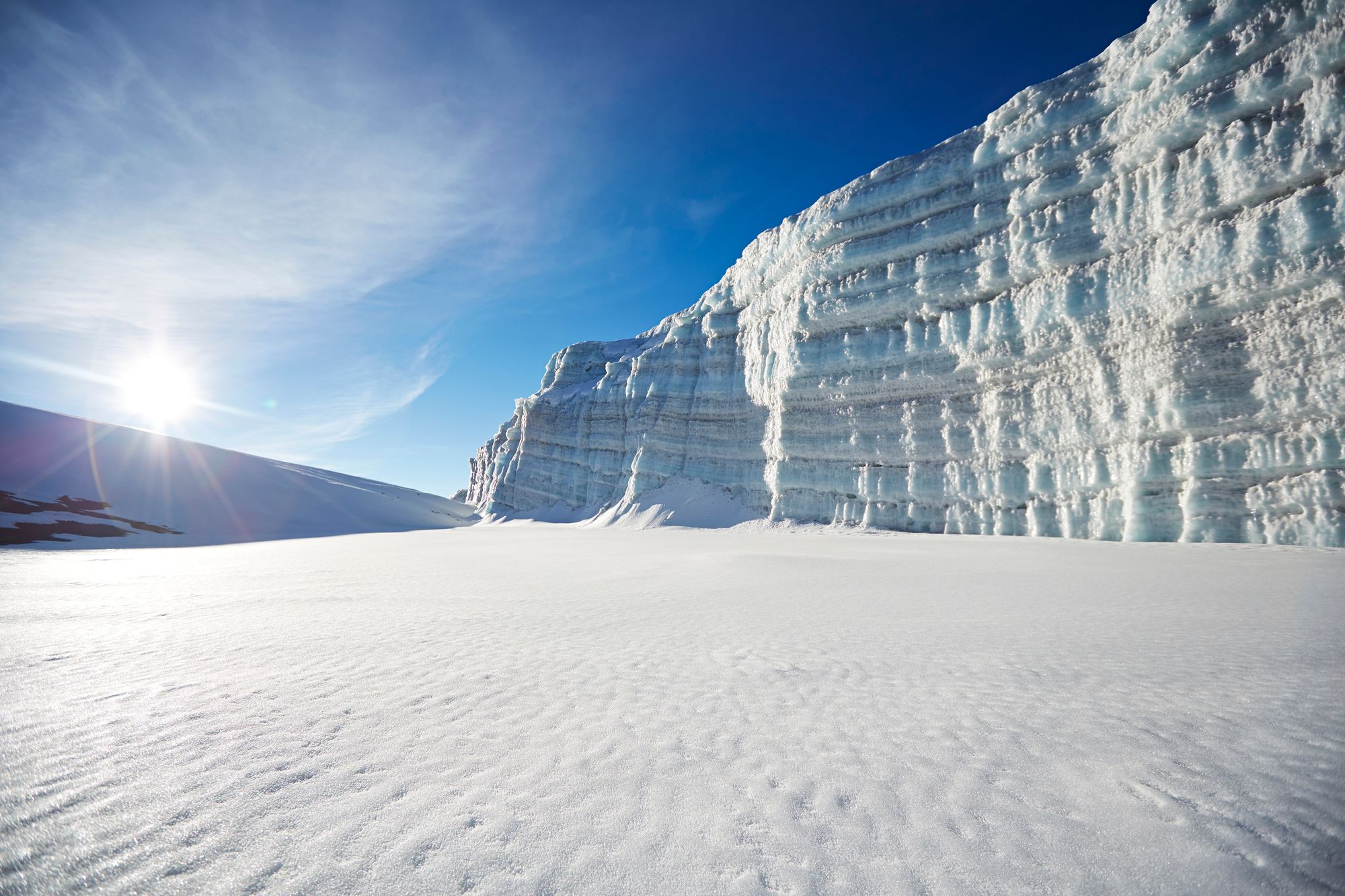 Glaciers on the way to the summit of Mt Kilimanjaro