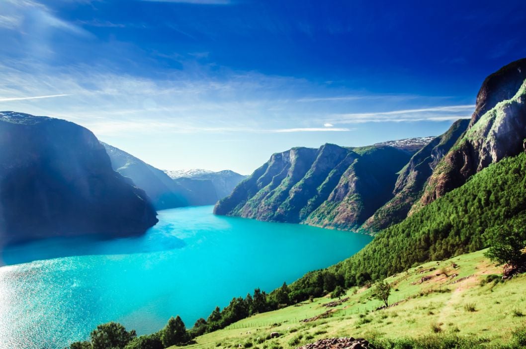 Aurlandsfjord, part of Sognefjord, which is the largest fjord in all of Norway.
