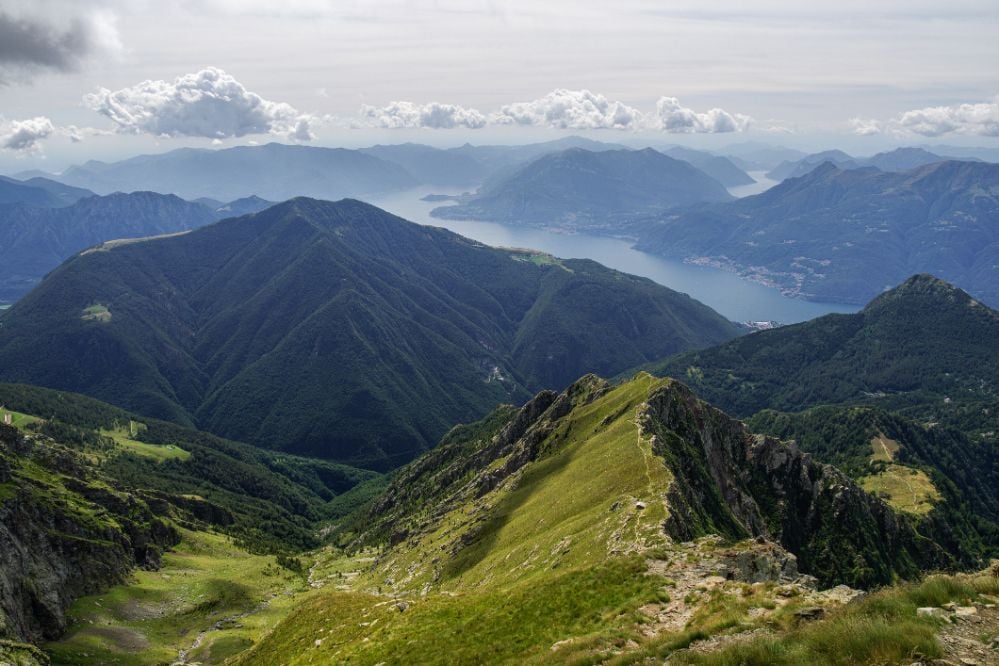 The view of Lake Como, from the summit of Monte Legnone