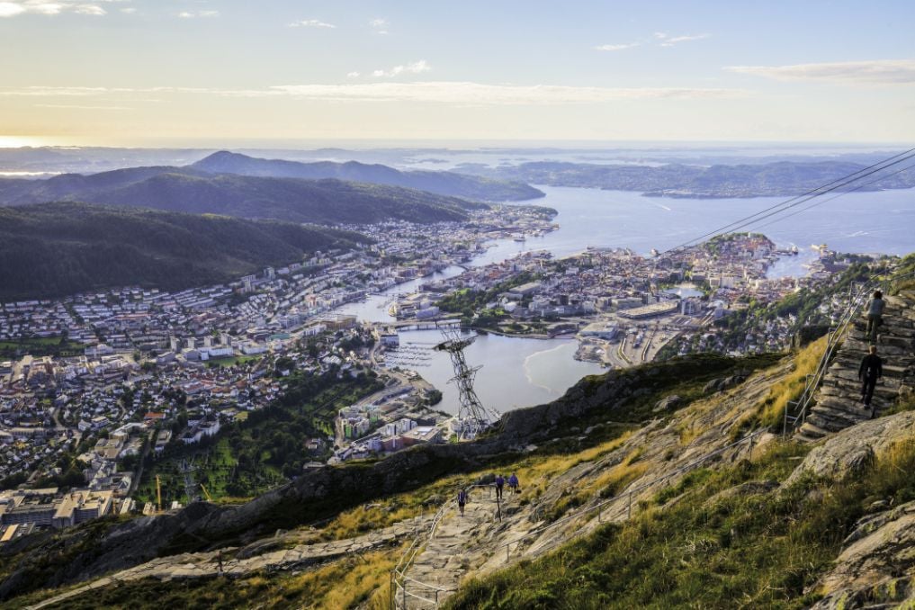 Views back over Bergen from the Ulriken hiking path