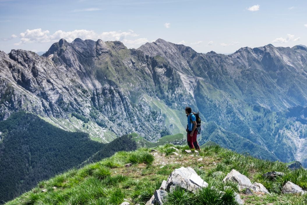 Hiker in the Apuan Alps