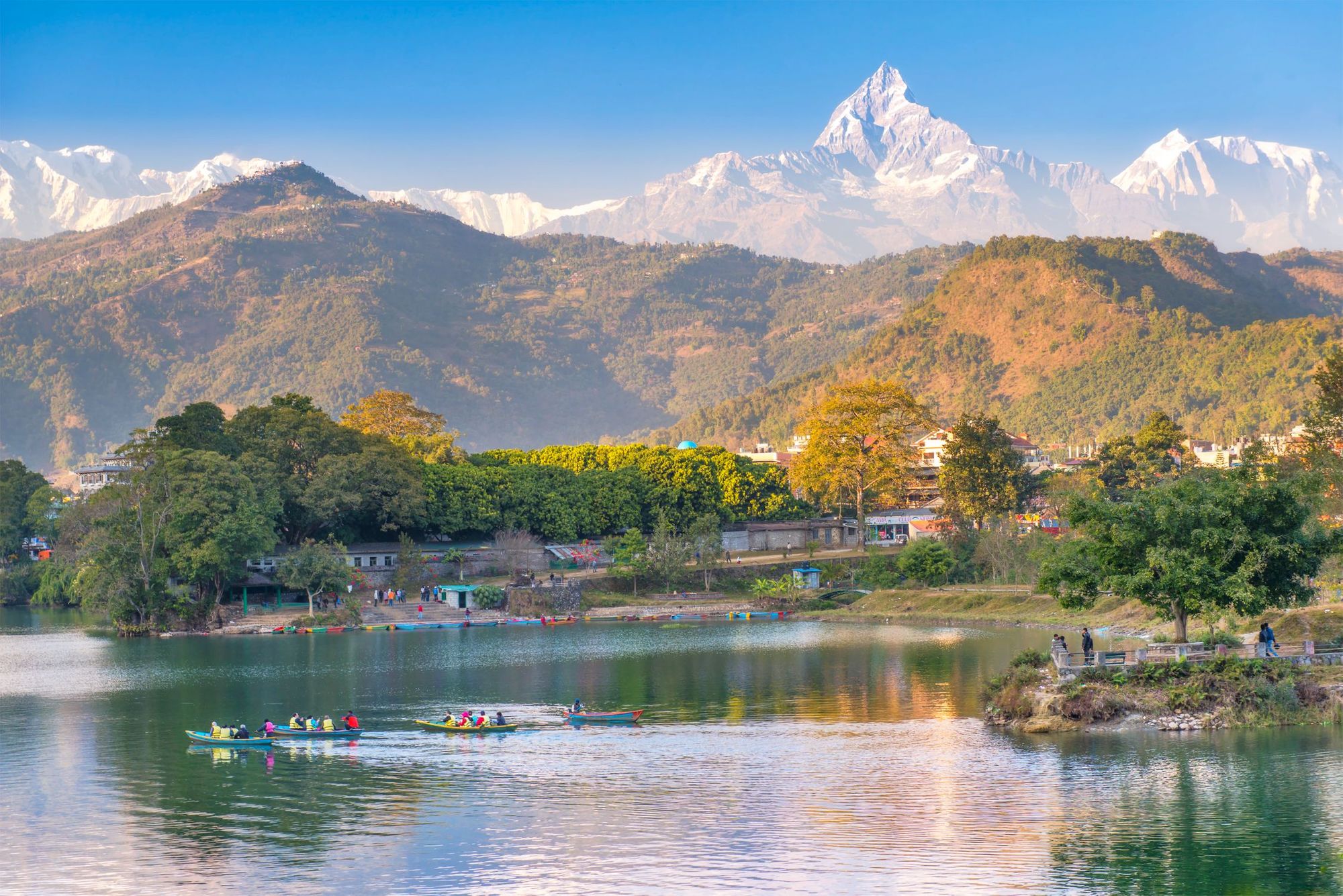 Pokhara and the sort of views you might get on the Pokhara zip-flyer. Photo: Getty