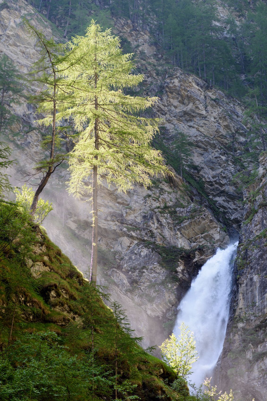 The Gössnitz waterfall in the Hohe Tauern national park in Austria. 