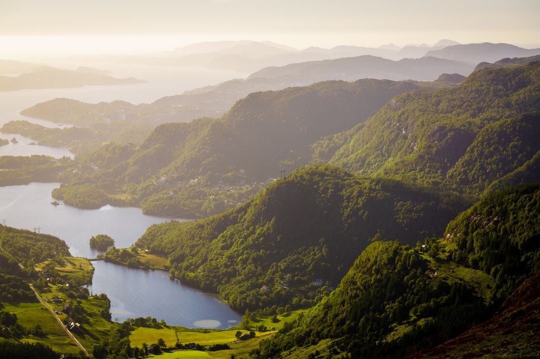 Views from the Mount Fløyen hike in Norway.