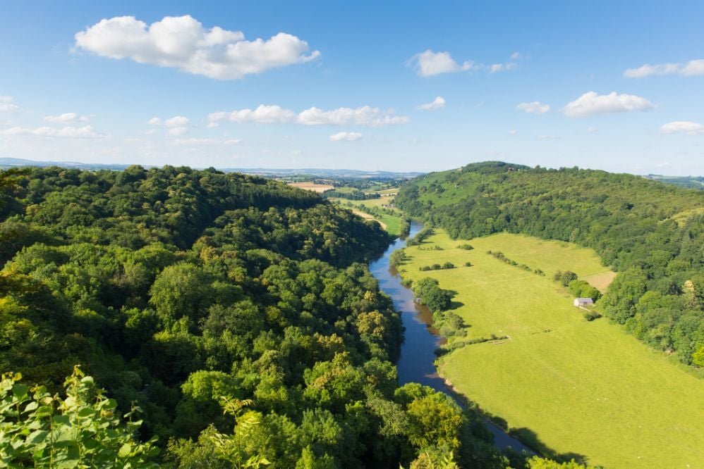 The River Wye is surrounded by woods and farmland. Photo: Getty