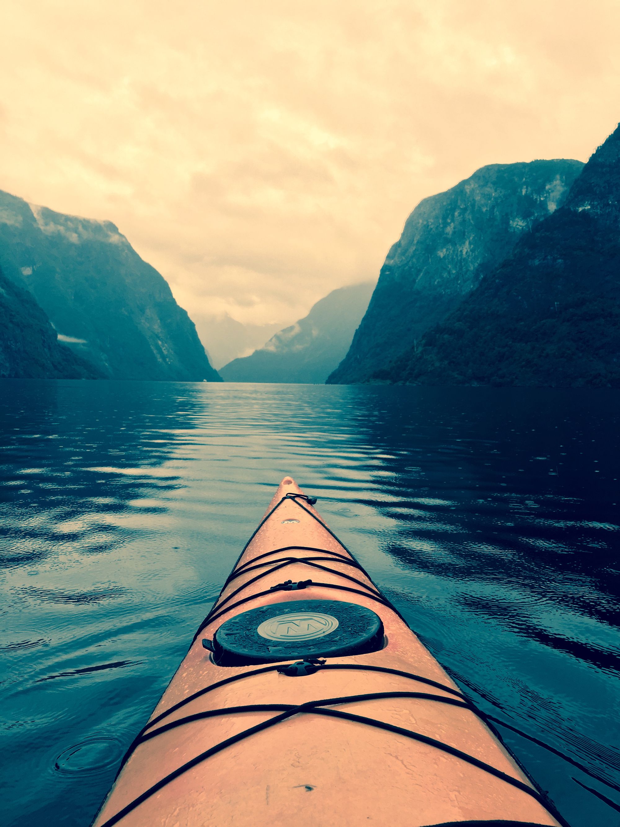 Kayaking on the Norwegian fjords.