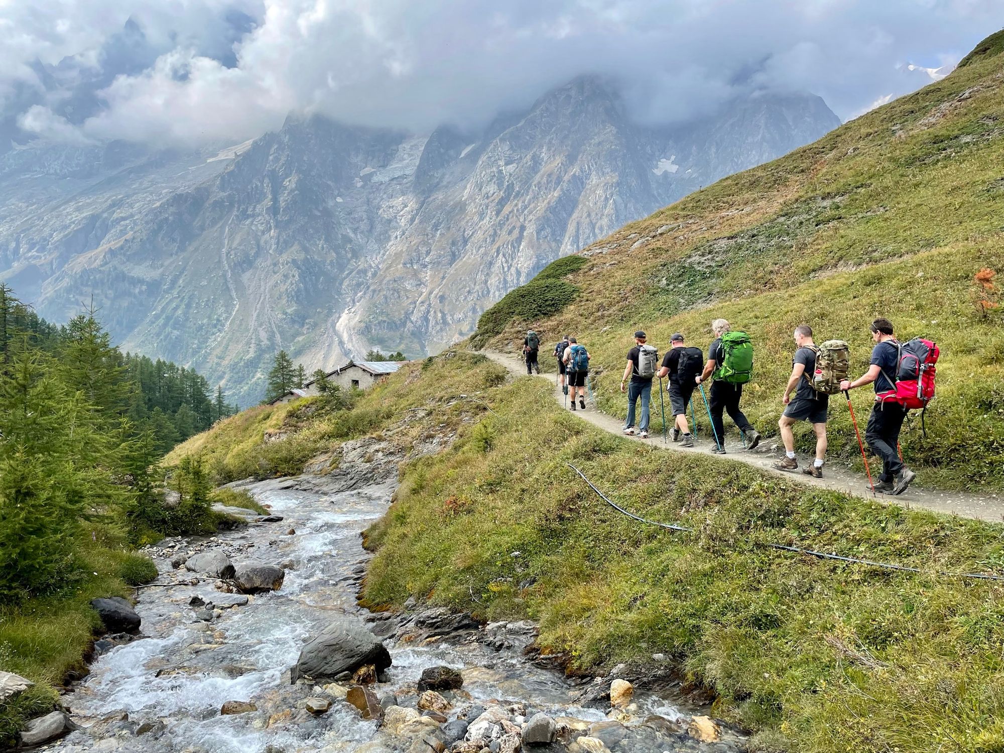 Hikers on the Mont Blanc trail. Photo: Tim Wells
