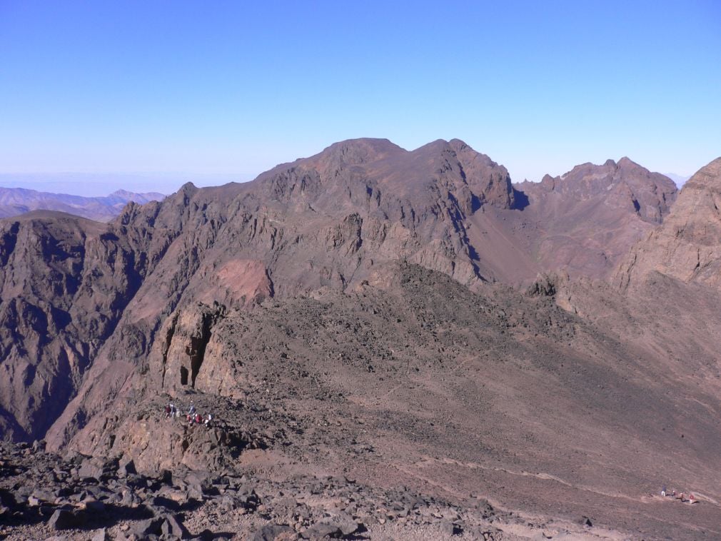 Perfect Moroccan mountain views in the High Atlas, from Ouanoukrim Mountain