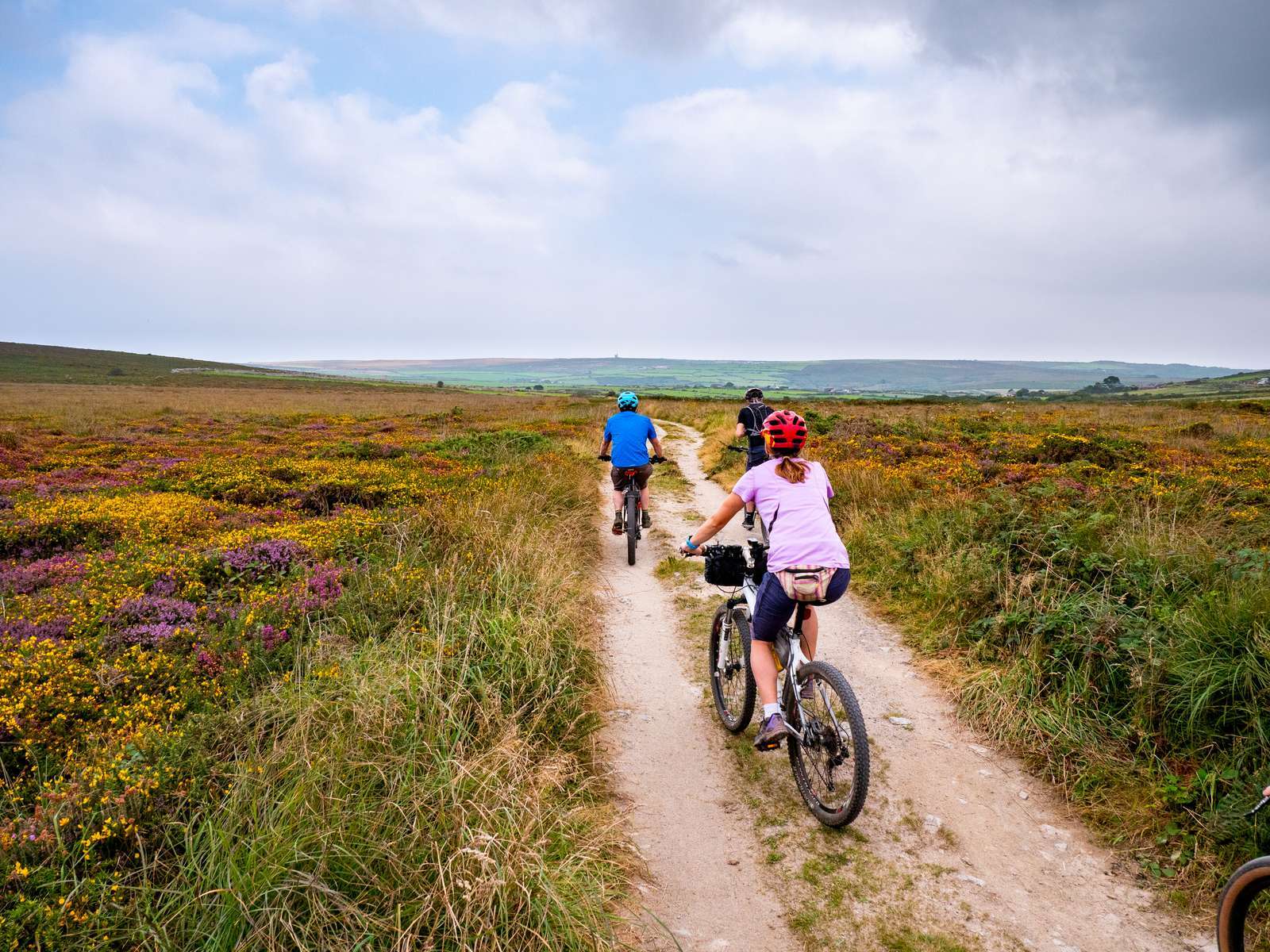 Cyclists on the Tinner's Way, in Cornwall