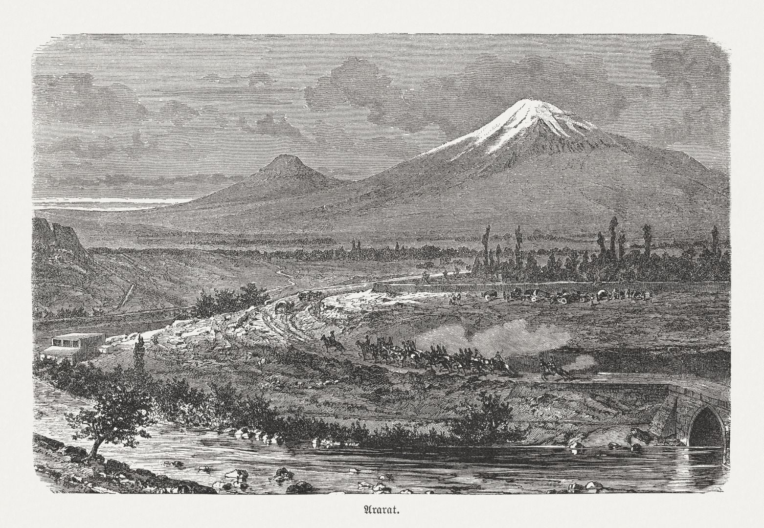 A wood engraving of Mount Ararat, published in 1893, and more accurate than many early illustrations