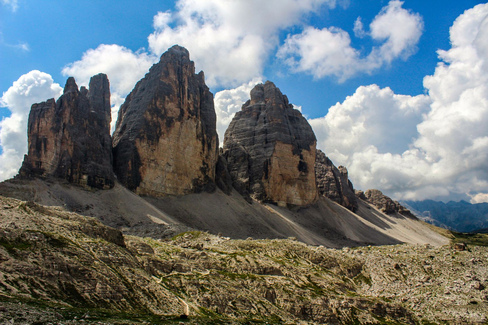 The three peaks of Lavaredo, in the Dolomites.