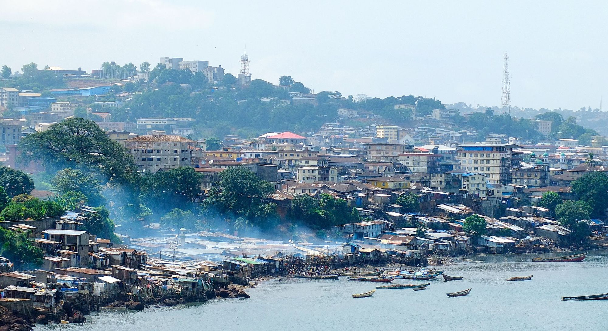 The city of Freetown in Sierra Leone, the capital and largest city in the country