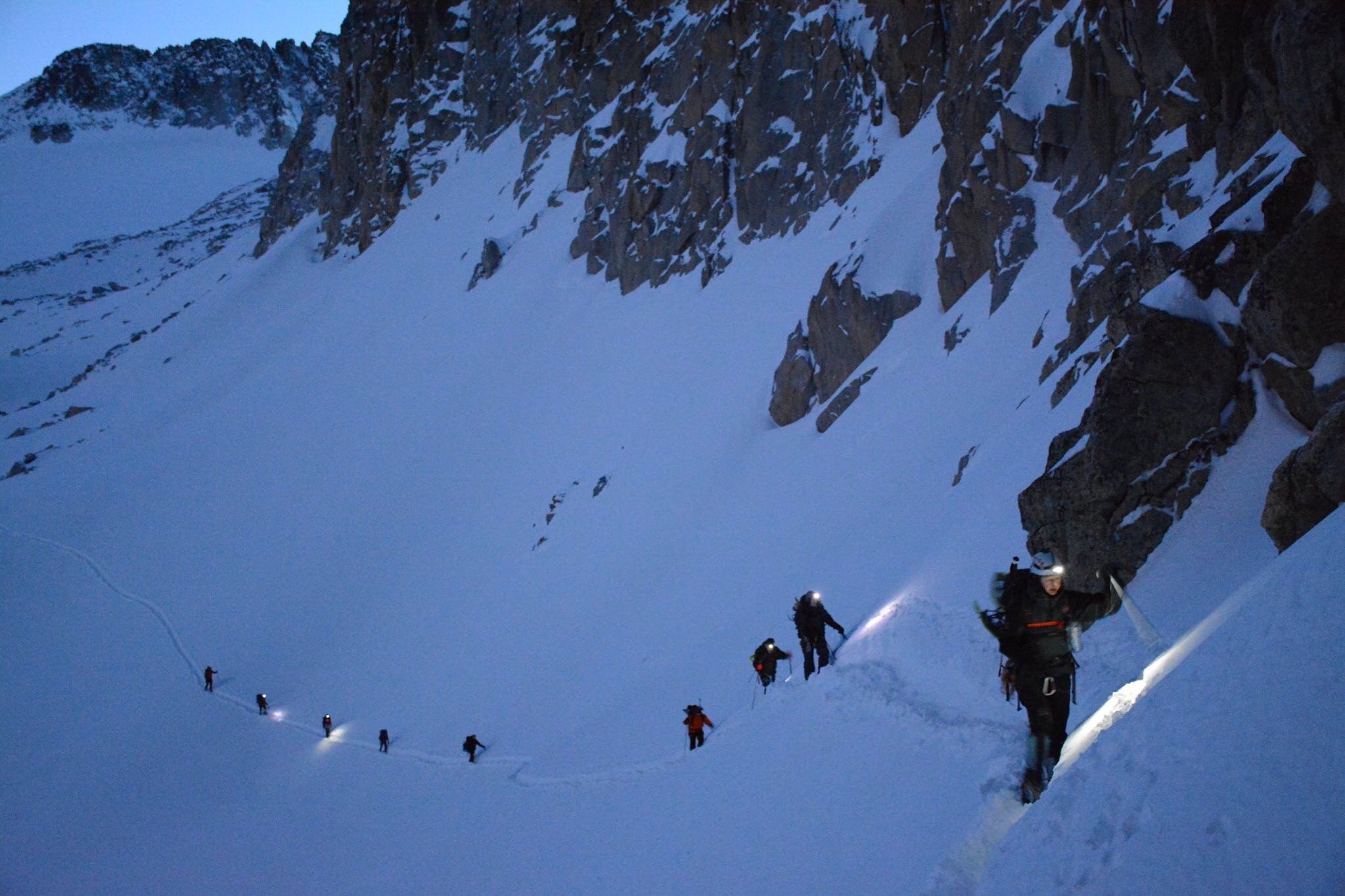 Trekking through the Parque Natural de Posets-Maladeta on our Intro to Winter Skills in the Spanish Pyrenees.