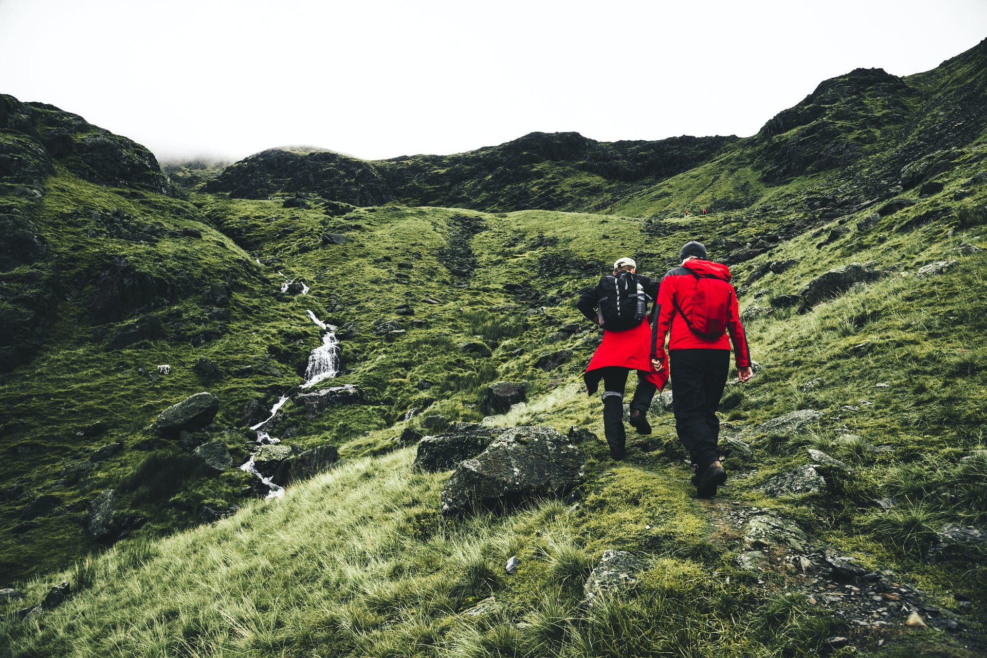 Hikers walking on the fells in the Lake District