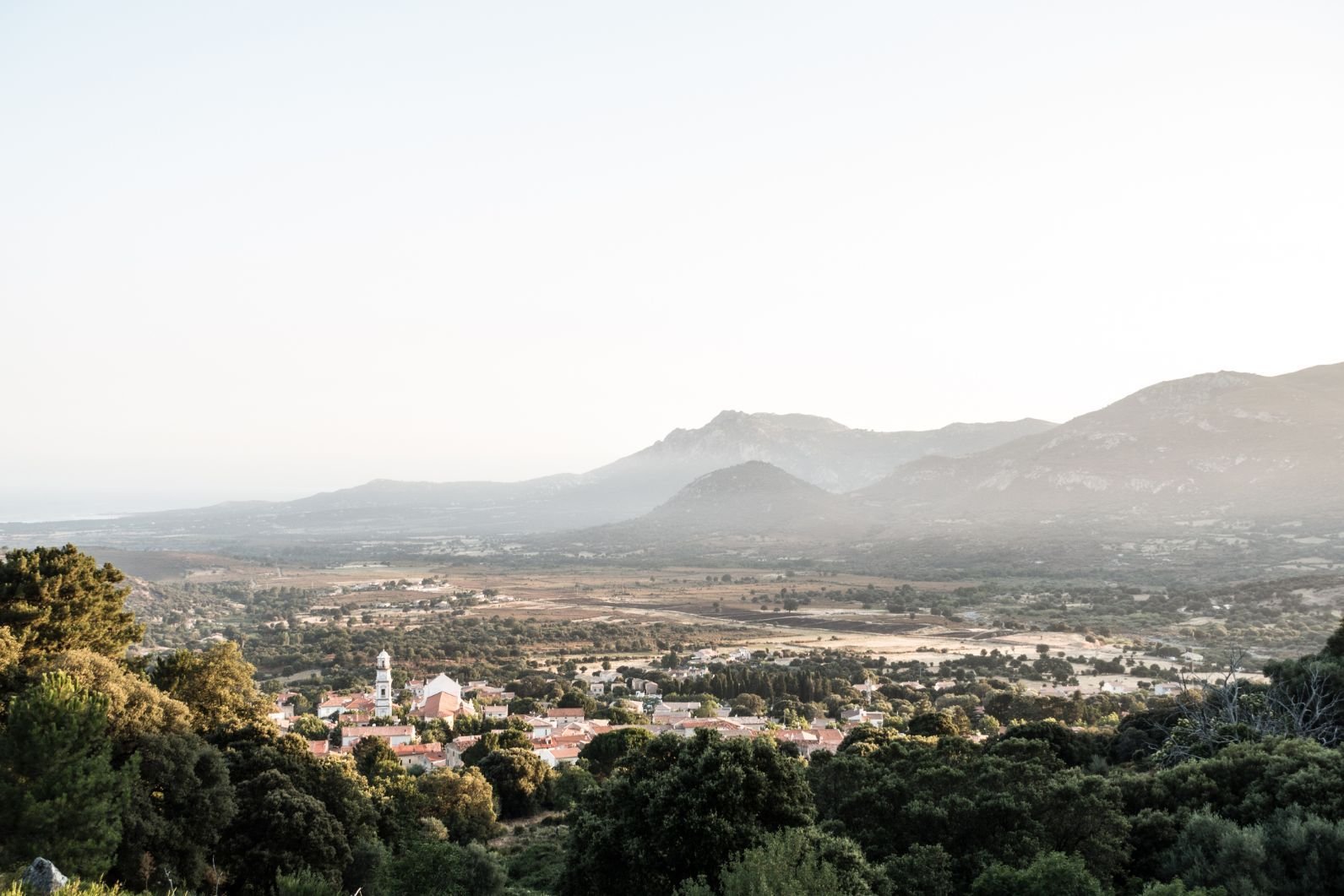 The village of Calenzana in Corsica, on the Mediterranean Sea. This is the departure point for the GR20 trail