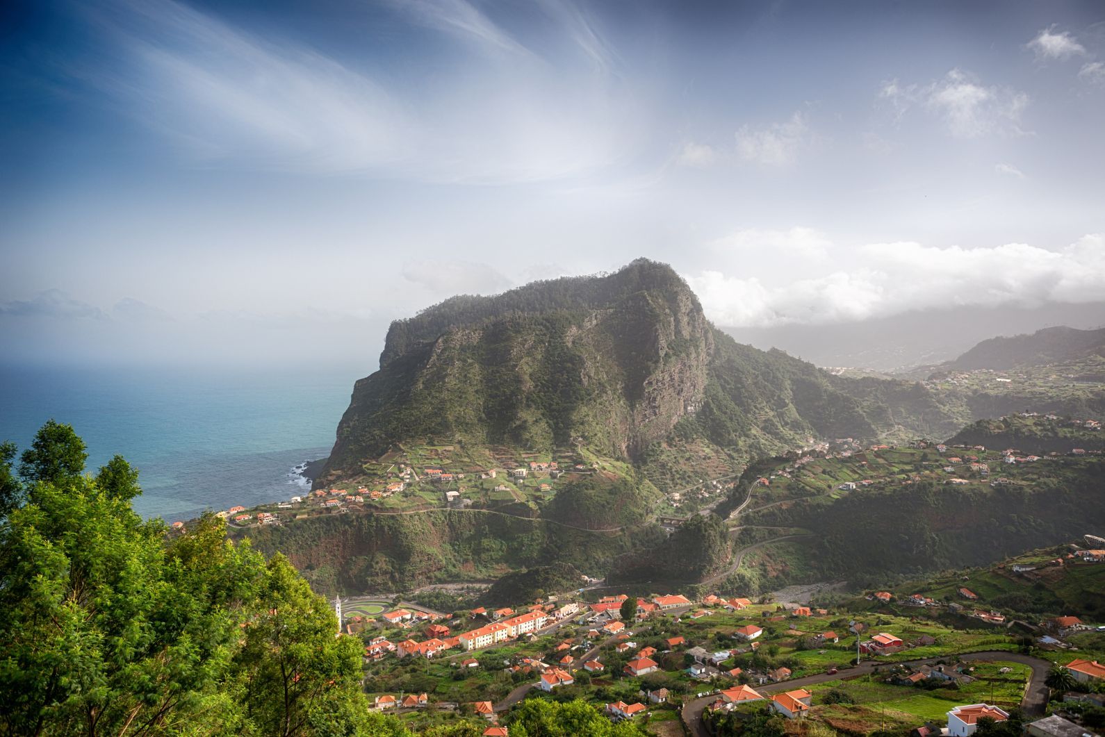 Eagle Rock, a flat-topped mountain in Madeira