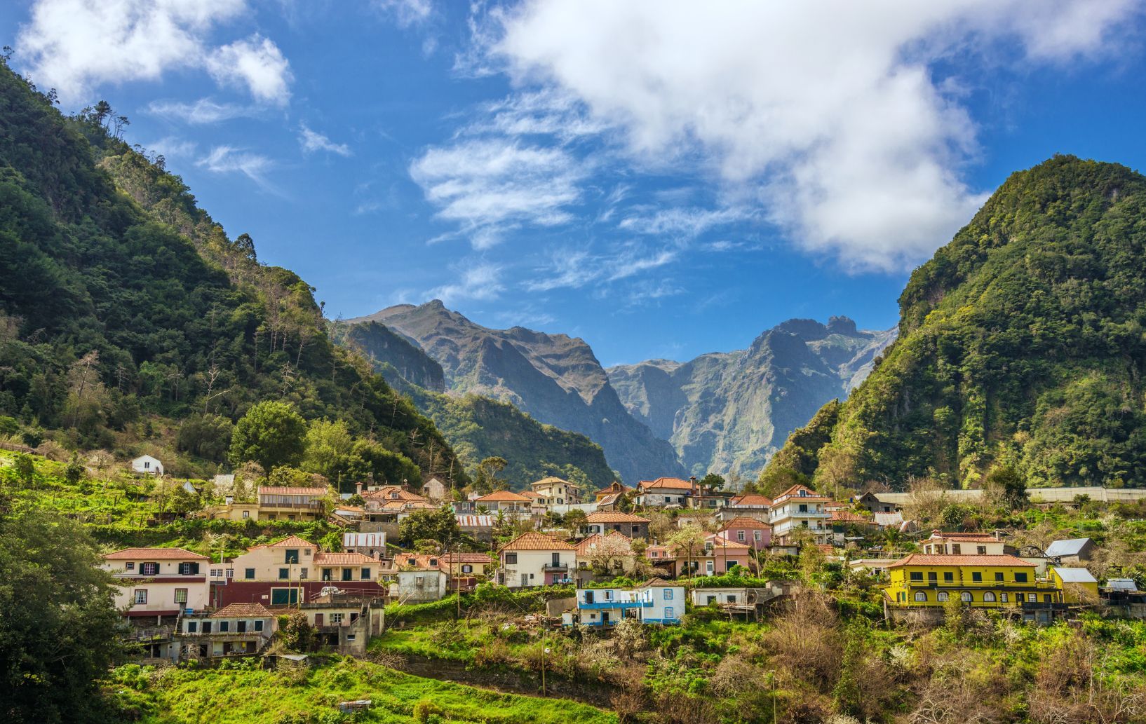 A small village in Madeira, a Portuguese island with a subtropical climate