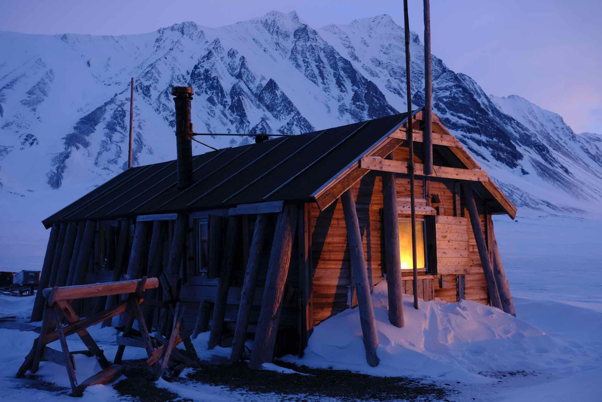 An isolated cabin in Svalbard.
