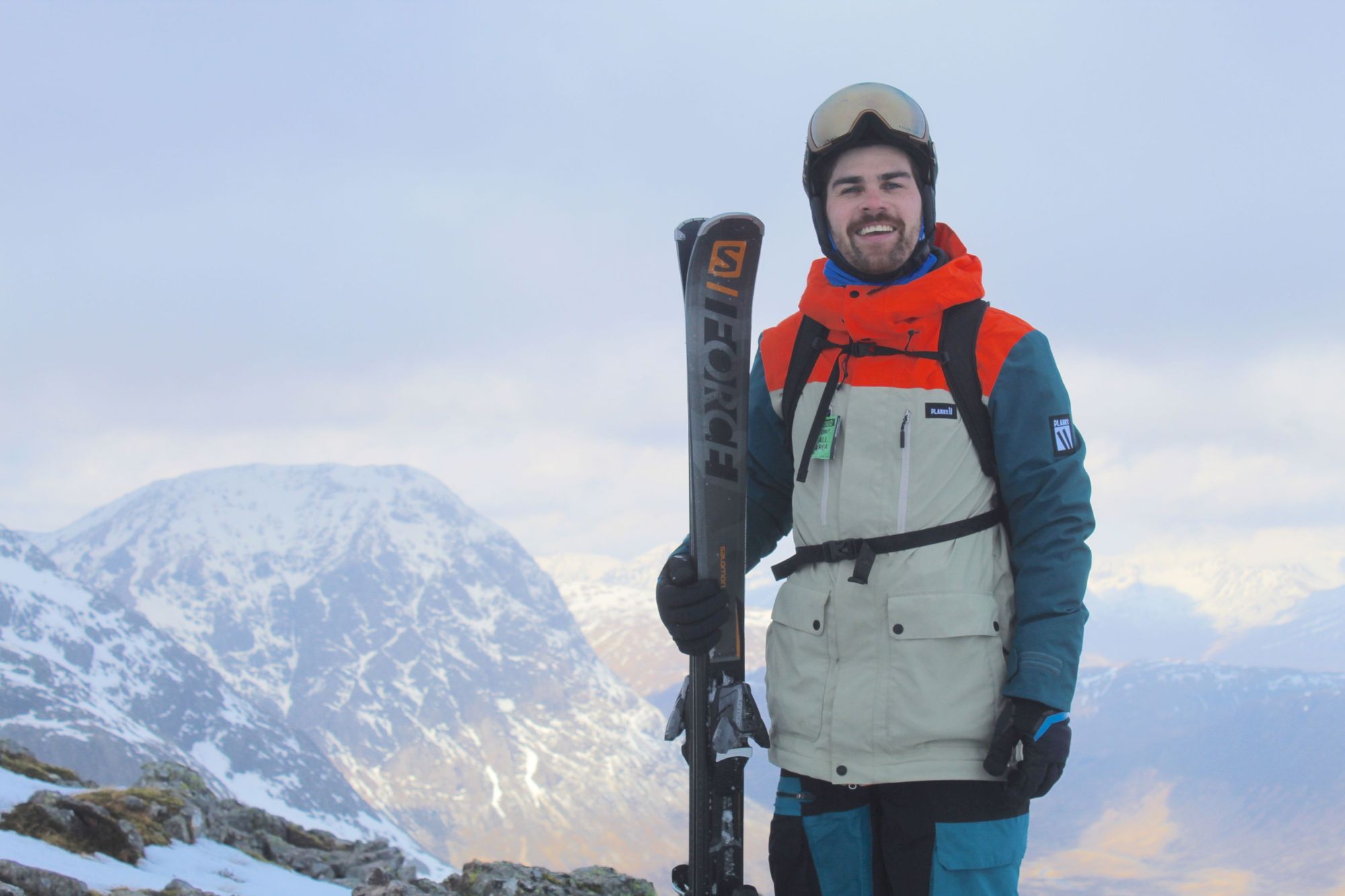 The author in front of Buachaille Etive Mòr, shot from the slopes of Glencoe Mountain Resort. Photo: Isabelle E