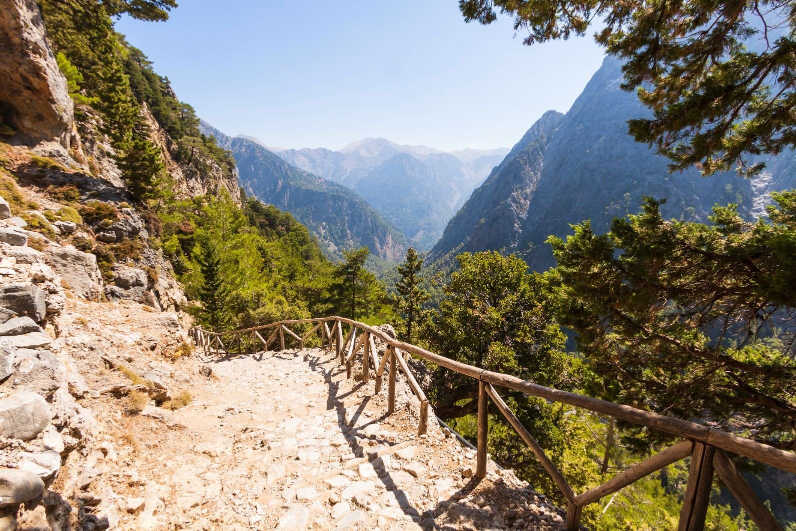 Xyloskalo view out over Samaria Gorge