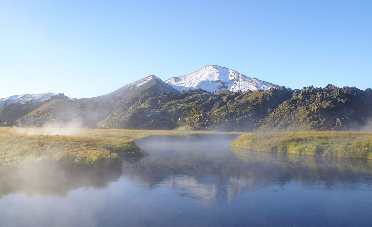 The hot springs at Landmannalaugar on the Laugavegur Trail