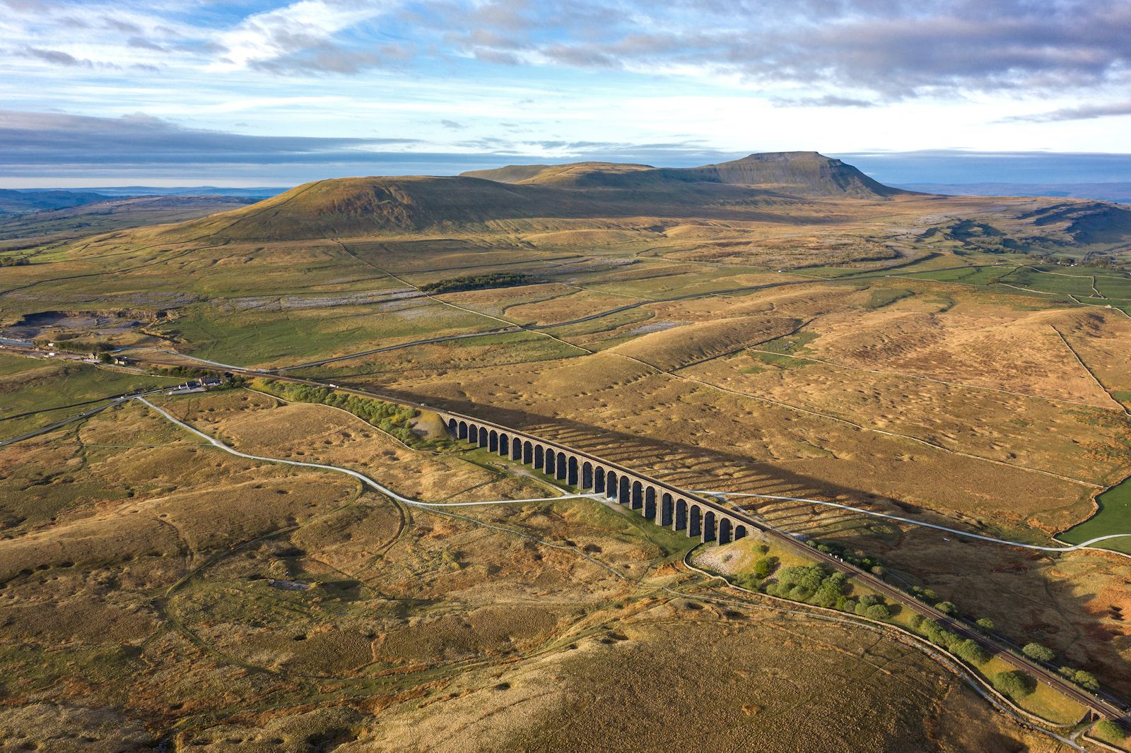 A view of Ingleborough, the Ribblehead Viaduct and Horton-in-Ribblesdale. Photo: Getty.