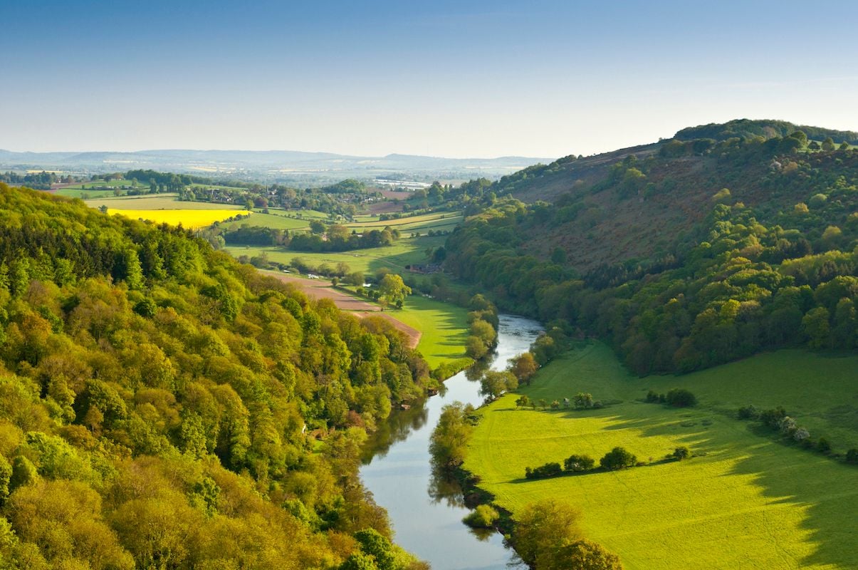 A river winding through the British countryside.