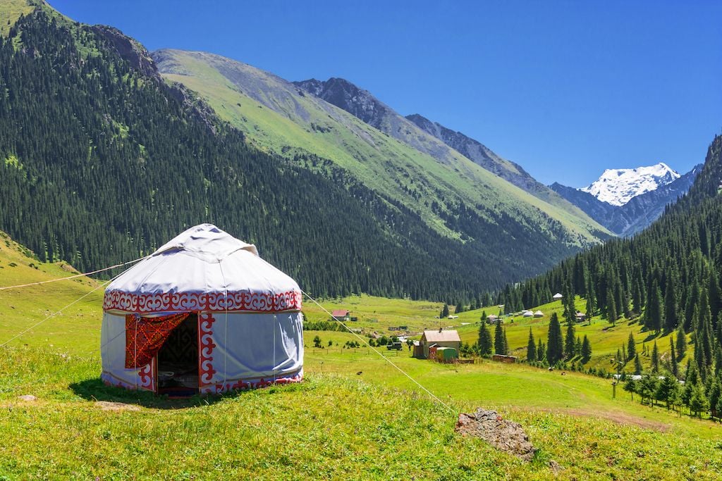 A yurt in the mountains of Kyrgyzstan