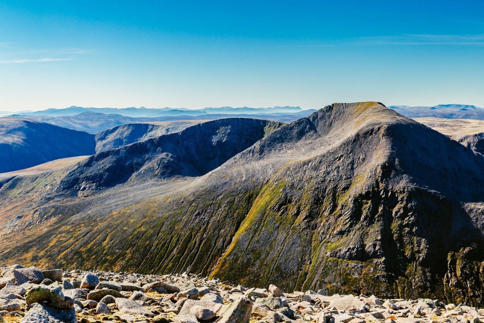 The mountain Cairn Toul, as seen from the summit of Ben Macdui