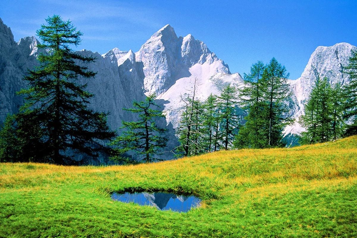 The Julian AlpsThe high, serrated peaks of the Julian Alps in Slovenia