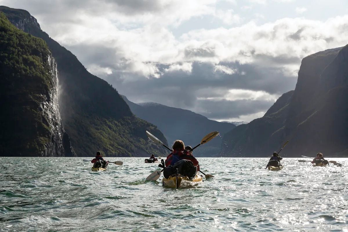Kayakers in Nærøyfjord