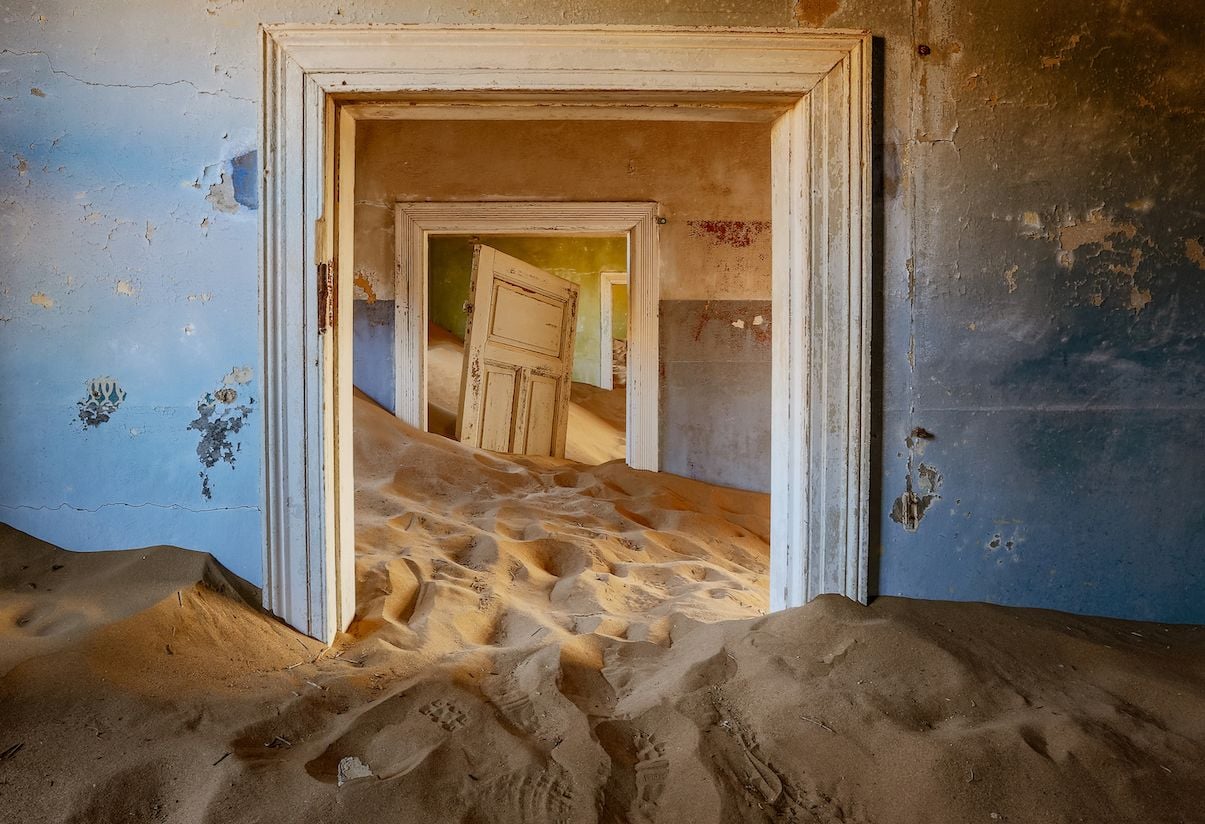 House filled with sand at Kolmanskop.