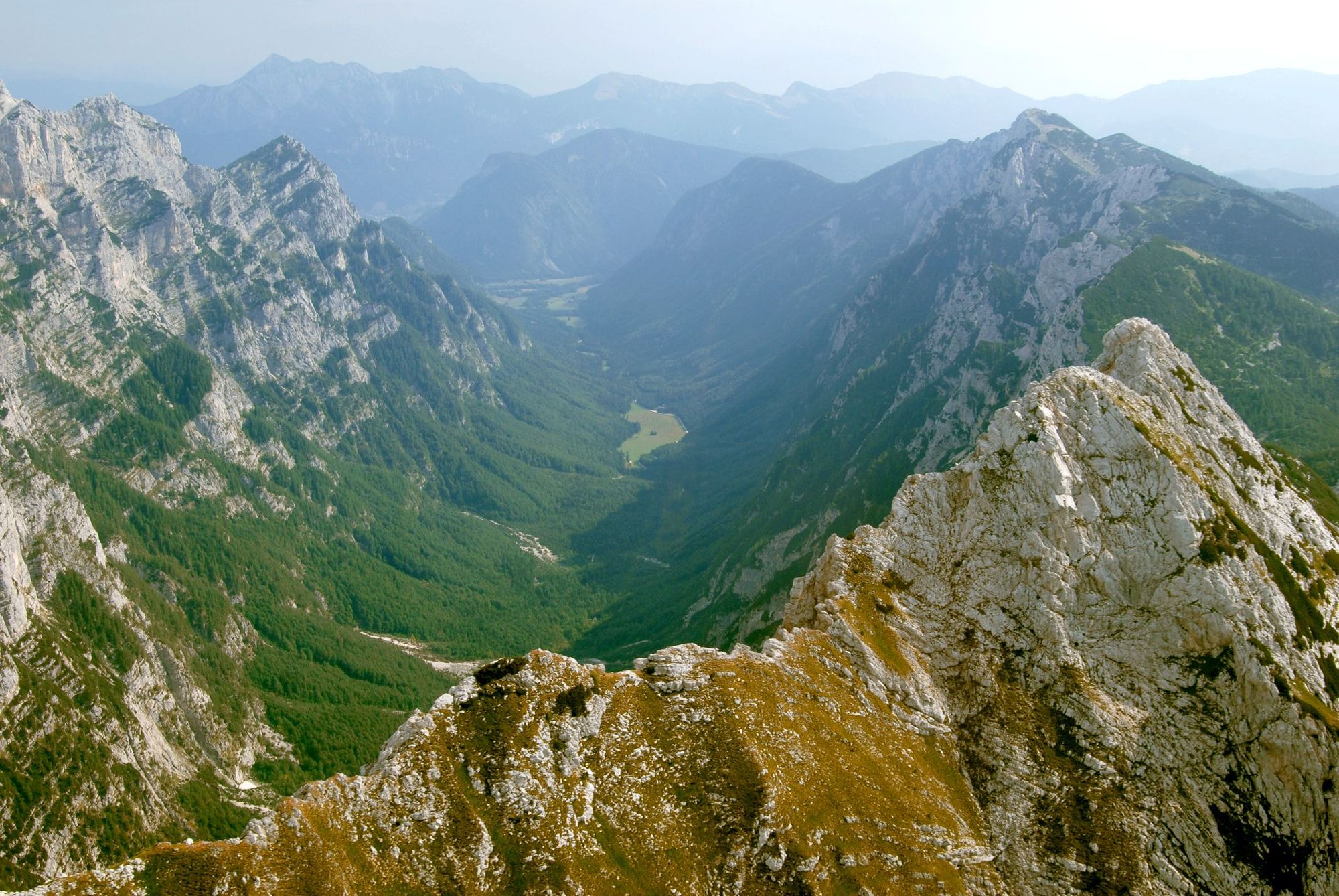 Panoramic view of Krma Valley, in Slovenia's Julian Alps