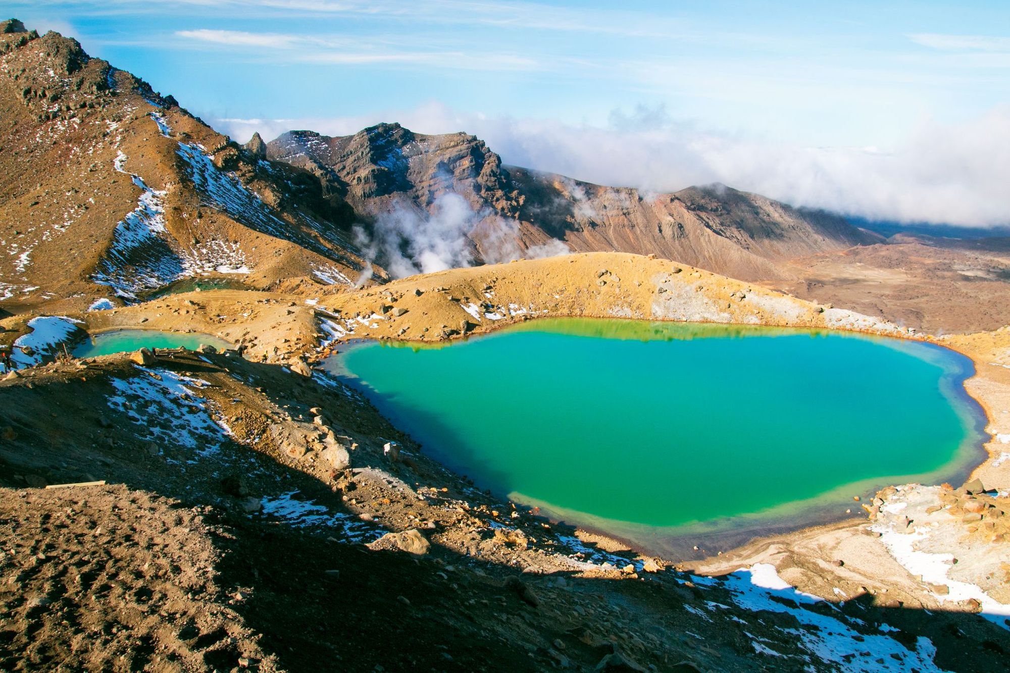 Emerald lake in Tongariro National Park.