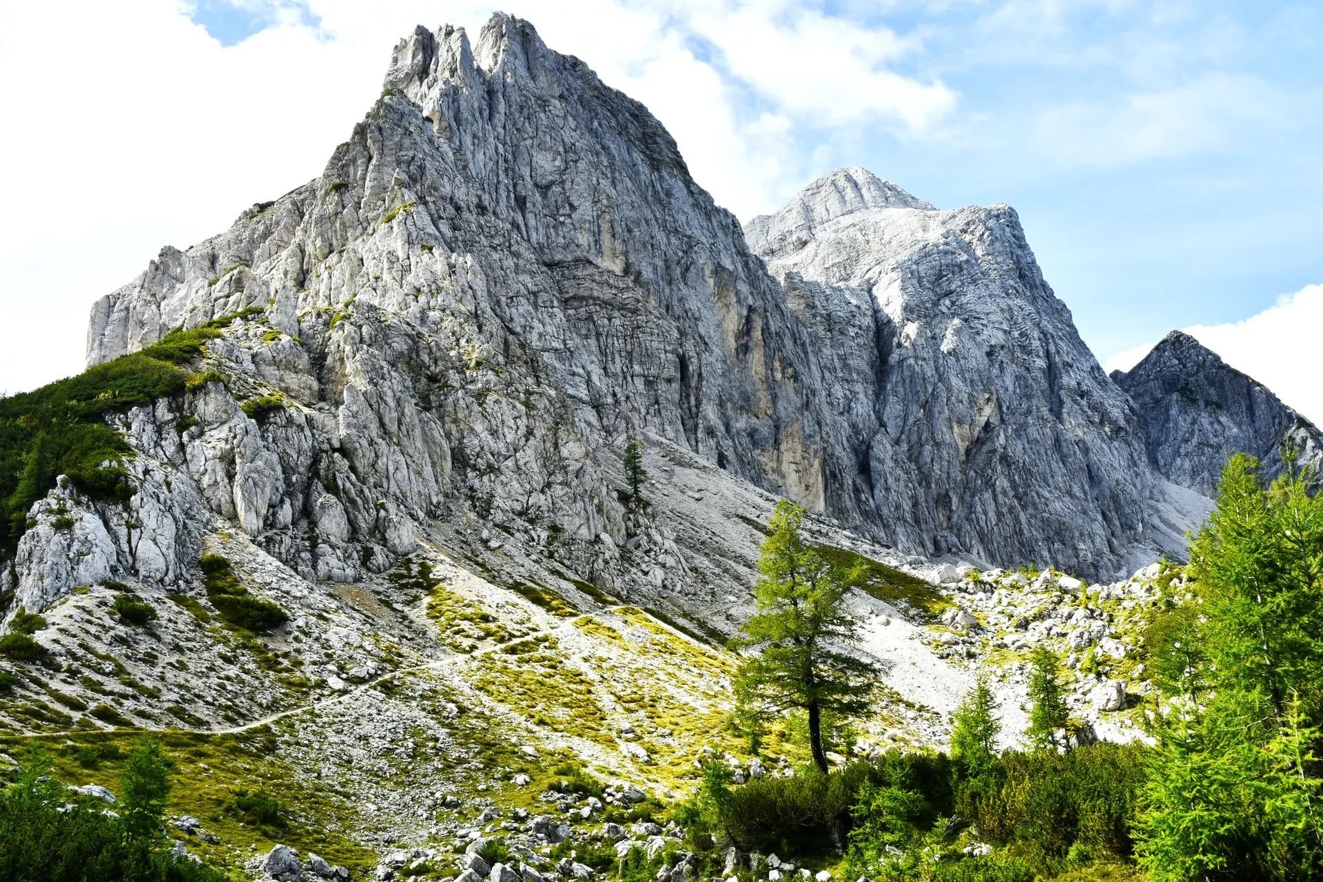 Triglav's austere northern face, a challenge for anyone hiking in Slovenia