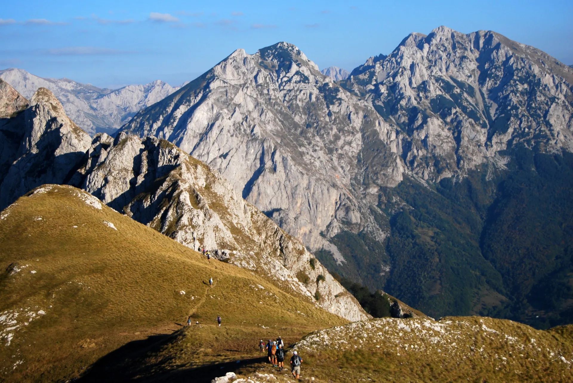 Hikers on the Via Dinarica.