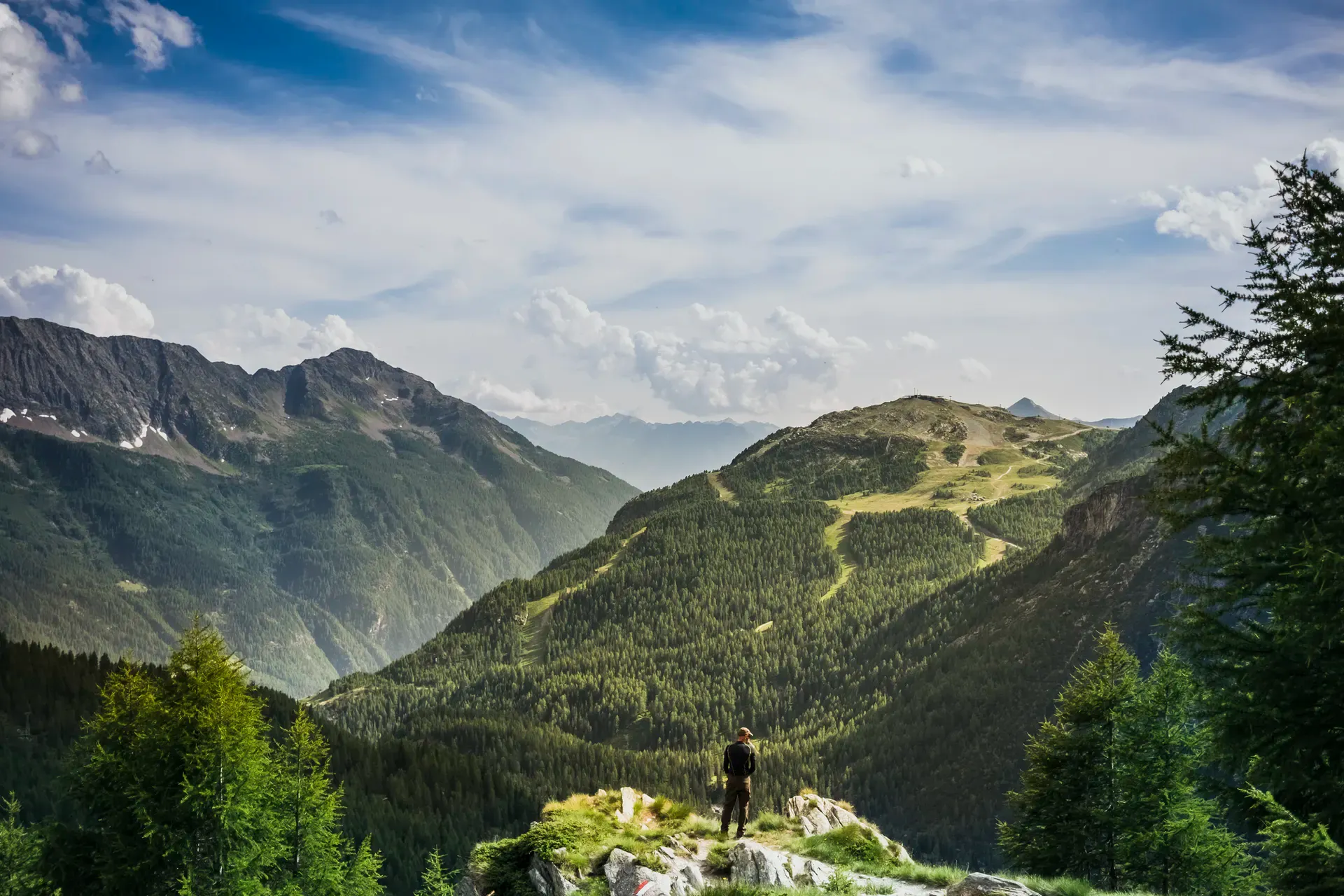 Hiker in the Italian Dolomites