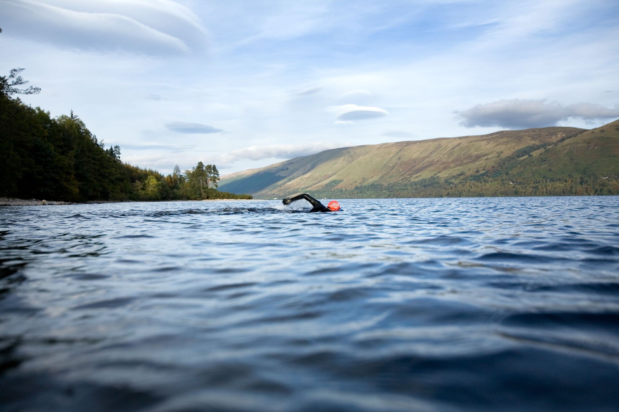 Kate Rew swimming in Loch Lochy