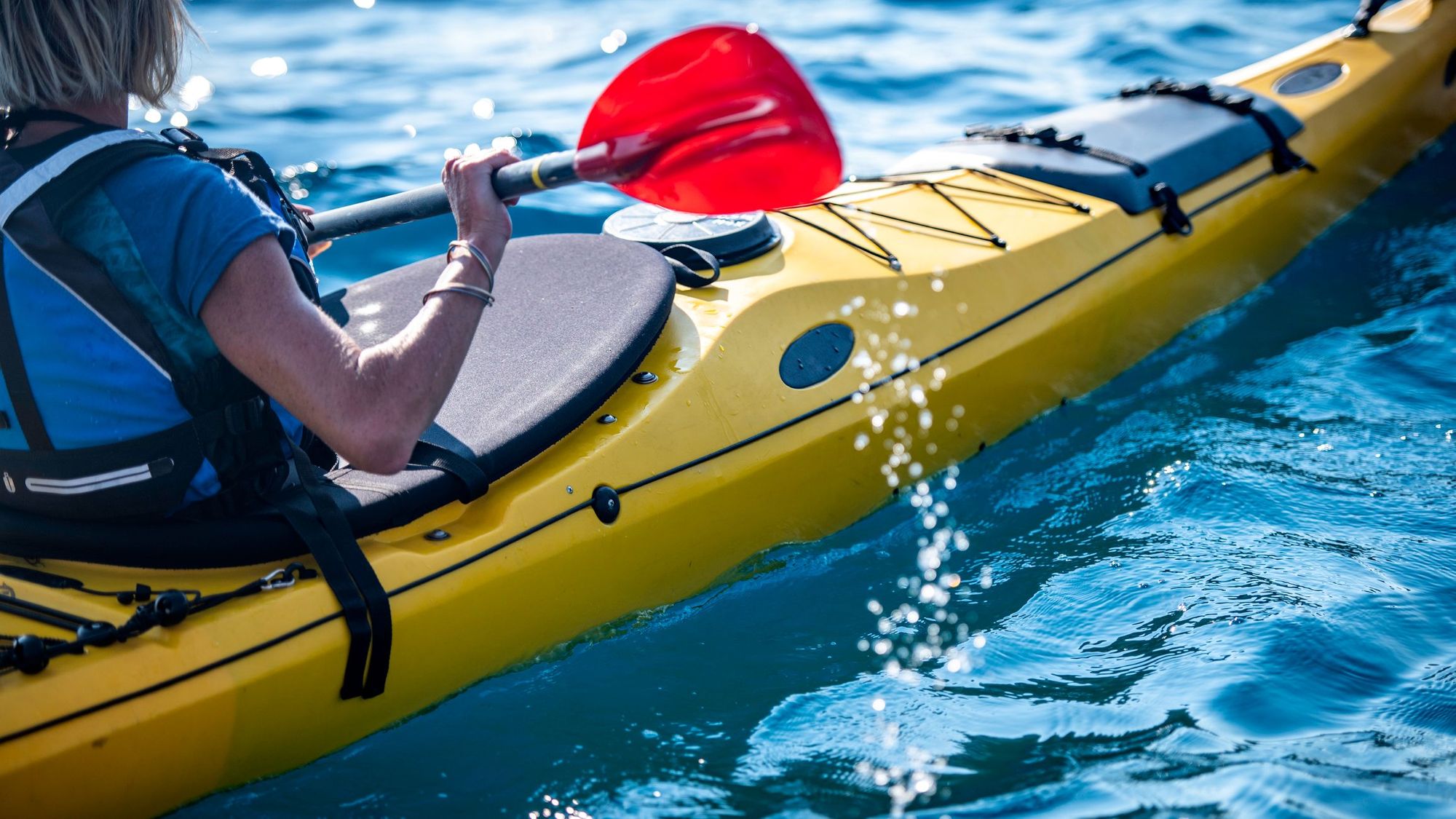 Kayak close up shot.