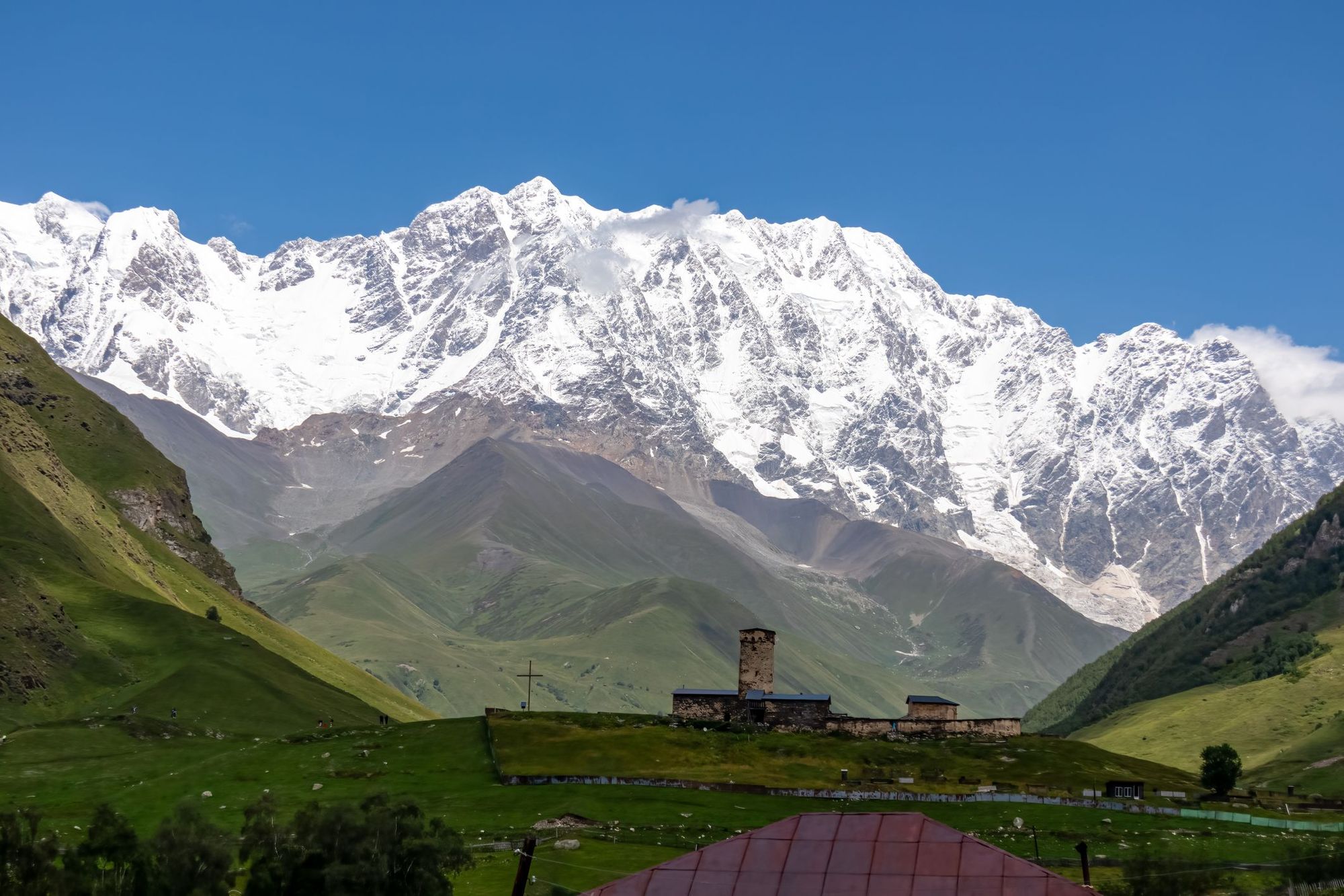 Shkhara in the Caucasus Mountain Range, Georgia