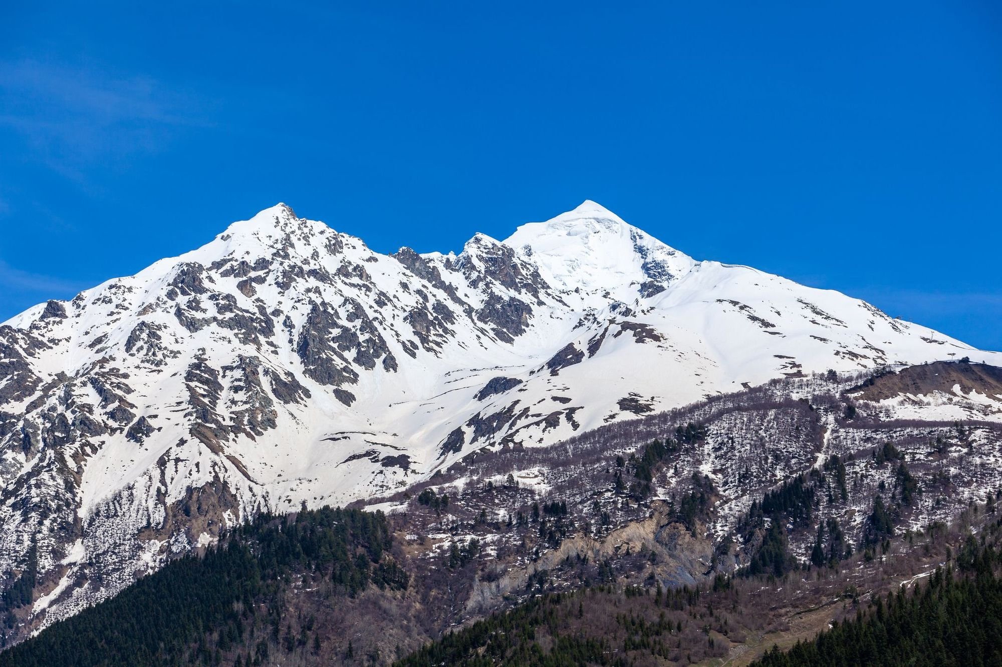 Tetnuldi summit in the Caucasus Mountain Range, Georgia